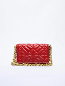 Bolsa de Ombro Acolchoada com Corrente estilo Zara Shein - Couro Legitimo