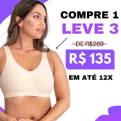 COMPRE 1 LEVE 3 - Sutiã Confort Milena - Efeito Silicone
